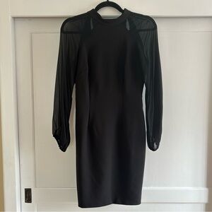 Aidan Mattox Black Crepe Chiffon Dress